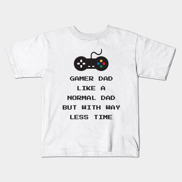 Gamer Dad Bits Pixelated Kids T-Shirt by notami